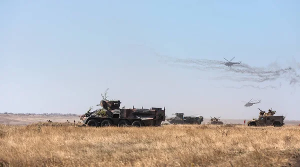 Reg Ντονέτσκ Ουκρανία Okt 2018 Στρατιωτικό Εξοπλισμό Στο Έδαφος Μια — Φωτογραφία Αρχείου