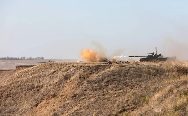 Donetsk Reg Ucrania Octubre 2018 Equipo Militar Campo Entrenamiento Militar — Foto de Stock