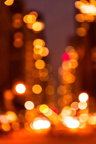 Abstrakte Bokeh Straßenlaternen Der Nacht Licht Und Schatten Der New — Stockfoto