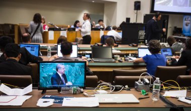 New York, ABD - 21 Eylül, 2016: Basın Merkezi 71 oturumu New York'ta Birleşmiş Milletler Genel Kurulu