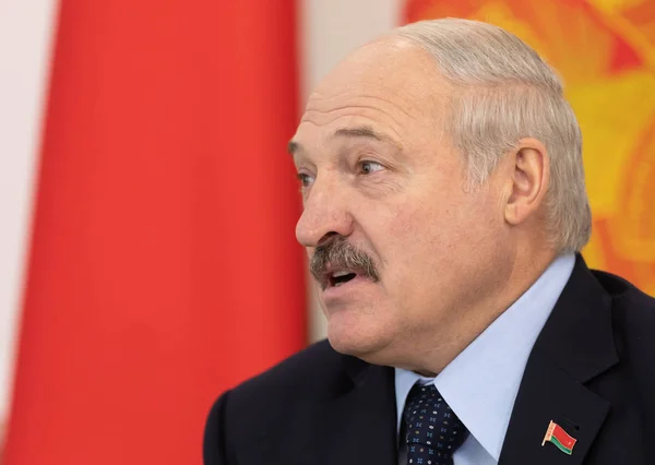 Gomel Vitryssland Okt 2018 President Vitryssland Alexander Lukashenko Ett Möte — Stockfoto