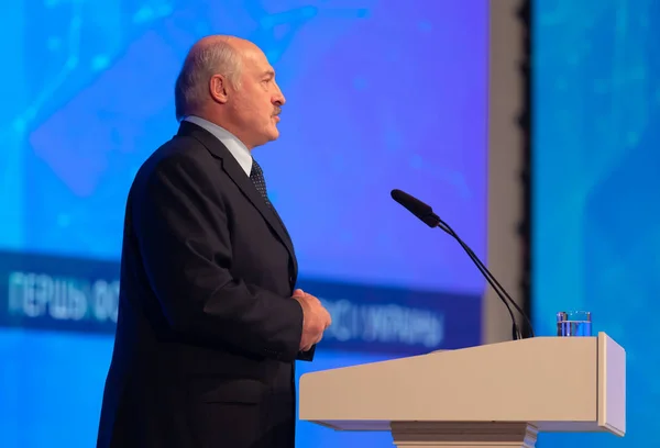Gomel Belarus Ottobre 2018 Presidente Della Bielorussia Alexander Lukashenko Interviene — Foto Stock