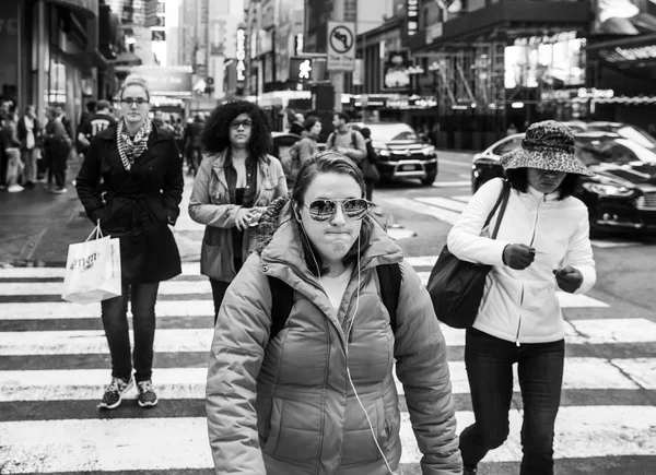 Nueva York Mayo 2016 Imagen Blanco Negro Escena Callejera Manhattan —  Fotos de Stock