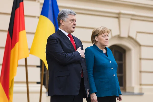 Kiev Ucrania Noviembre 2018 Presidente Ucrania Petro Poroshenko Canciller Federal —  Fotos de Stock