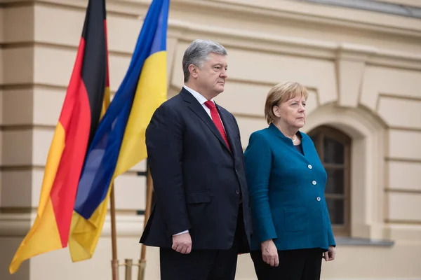 Kiev Ukrayna Kasım 2018 Ukrayna Cumhurbaşkanı Petro Poroshenko Federal Şansölye — Stok fotoğraf
