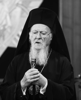 Istanbul, Türkiye - 03 Kasım 2018: Ekümenik Patrikhanesi ve bir toplantı sırasında Başkan Ukrayna Petro Poroshenk ile onun All-kutsal Ekümenik Patrik Bartholomeos
