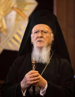 Istanbul, Türkiye - 03 Kasım 2018: Ekümenik Patrikhanesi ve bir toplantı sırasında Başkan Ukrayna Petro Poroshenk ile onun All-kutsal Ekümenik Patrik Bartholomeos