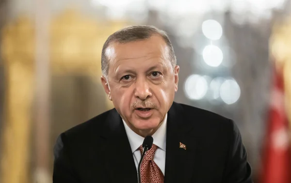 Istanbul Turkiet Nov 2018 Turkiets President Recep Tayyip Erdogan Ett — Stockfoto