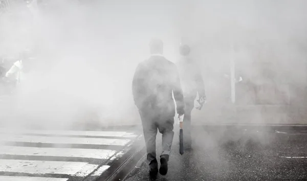 New York Usa May 2016 Manhattan Street Scene Cloud Vapor — Stock Photo, Image