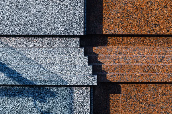 Lumière Ombres Sur Surface Mur Granit Bâtiment Vue Rapprochée Une — Photo