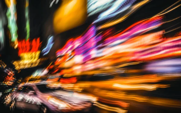 Verlichting Nacht Lichten Van Nyc Abstract Beeld Van Neonlampen Straten — Stockfoto