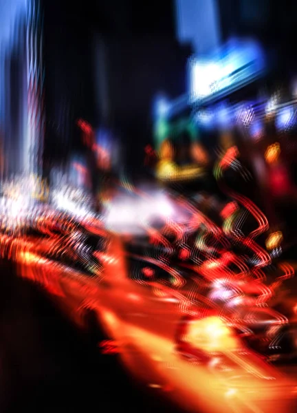 Illumination Veilleuses New York Image Abstraite Néons Dans Les Rues — Photo