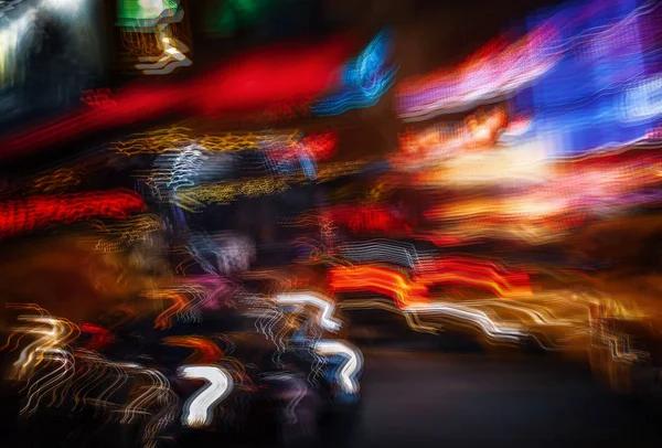 Verlichting Nacht Lichten Van Nyc Abstract Beeld Van Neonlampen Straten — Stockfoto