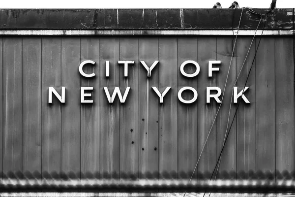 Black White Image Words City New York Written Old Old — Stock Photo, Image