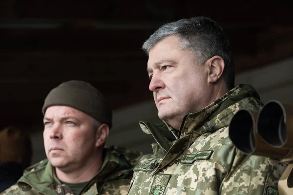 Zhytomyr Reg Oekraïne November 2018 President Poroshenko Trainingscentrum Van Luchtlandingstroepen — Stockfoto