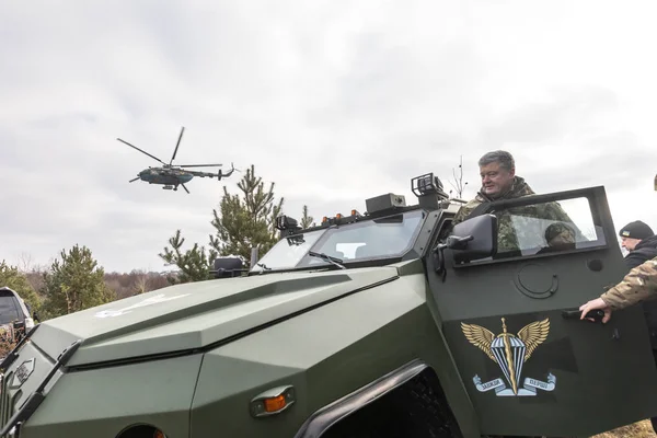 Zhytomyr Reg Ukraina Nov 2018 President Poroshenko Besökte Utbildningscenter Afu — Stockfoto