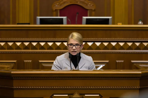 Юлії Тимошенко у Верховній Раді України — стокове фото
