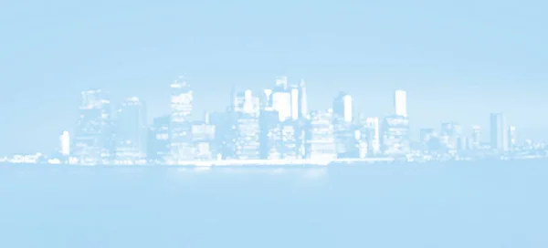 Manhattan Mjukt Fokus Staden Bakgrund Natt New York City Skyline — Stockfoto