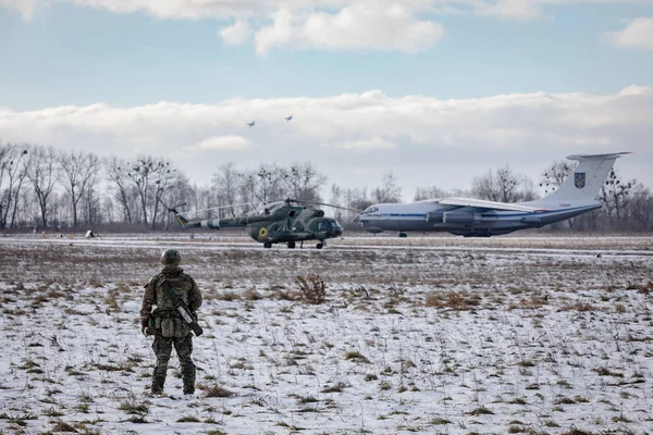 Zhytomyr Reg Ukraine Dec 2018 Combat Training Training Center Airborne — Stock Photo, Image