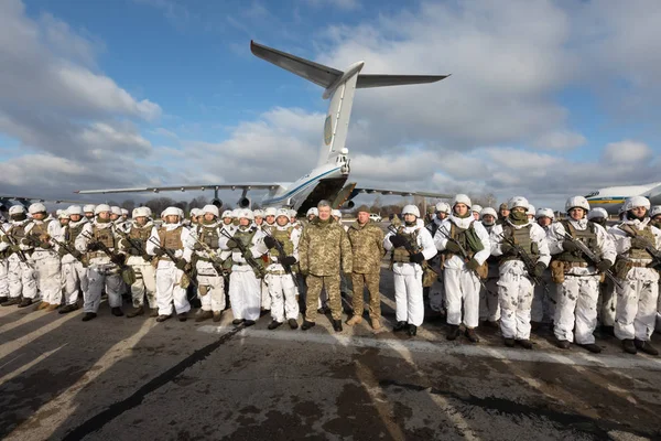 Zhytomyr Reg Ukrajna 2018 Dec Elnök Poroshenko Meglátogatta Képzési Központ — Stock Fotó