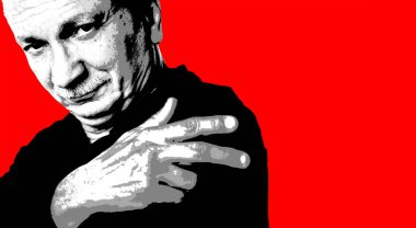 Beyaz arka plan boşluk ile izole başarılı yaşlı bir adam portresi. Kasıtlı renk kayması ile yüksek karşıtlıklı görüntü