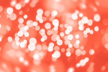 Tatiller ve tasarım konsepti. Arka plan. Mercan rengi yaşayan trendy bulanık bokeh ışıkları ile görüntü