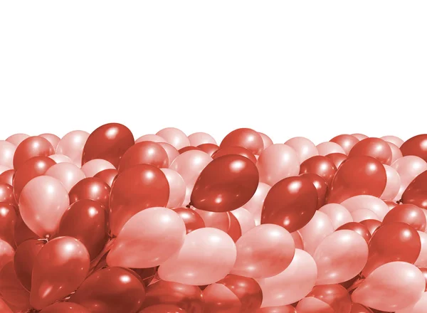 Concept Fête Style Vie Une Bande Ballons Image Couleur Corail — Photo