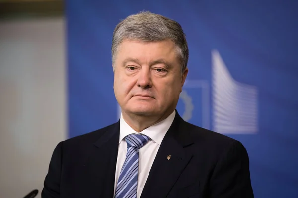 Брюссель Бельгиум Декабря 2018 Года Президент Украины Петр Порошенко Пресс — стоковое фото