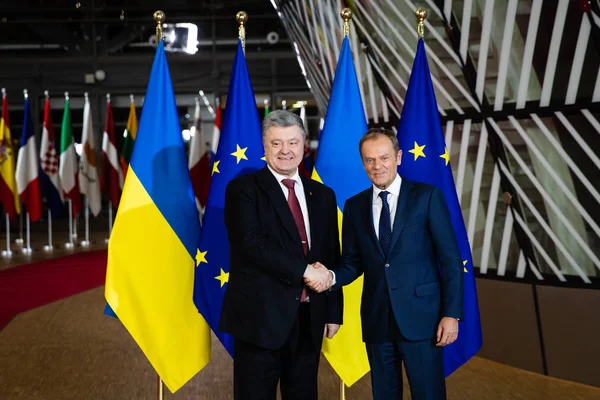 Brussel België Dec 2018 President Petro Poroshenko Fungerend Voorzitter Van — Stockfoto