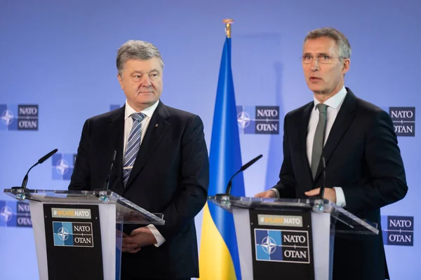 Bryssel Belgien Dec 2018 Ukrainas President Petro Poroshenko Och Natos — Stockfoto