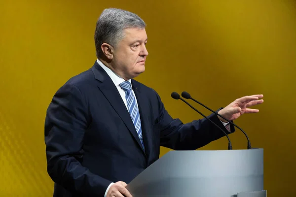 Kiev Ukraine Dec 2018 President Ukraine Petro Poroshenko Press Conference — Stock Photo, Image