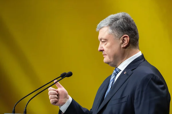 Kiew Ukraine 2018 Der Ukrainische Präsident Petro Poroschenko Während Einer — Stockfoto