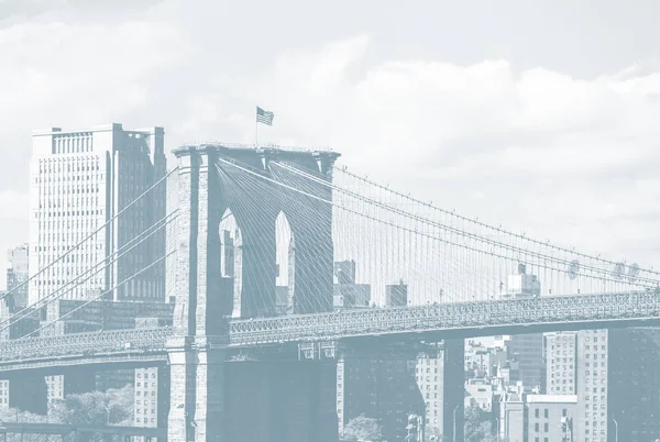 Puente Brooklyn Manhattan Desde Brooklyn Vía East River Imagen Tonalidad —  Fotos de Stock