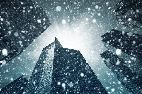 Πόλη Της Νέας Υόρκης Έννοια Του Χειμώνα Χιόνι Που Υπάγονται — Φωτογραφία Αρχείου