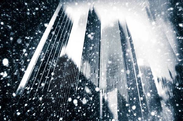 Ciudad Nueva York Concepto Invierno Nieve Cayendo Nueva York Invierno —  Fotos de Stock