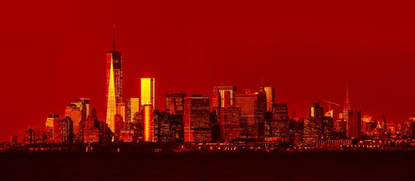 Ochtend New York Panoramisch Uitzicht Skyline Van Manhattan New York — Stockfoto