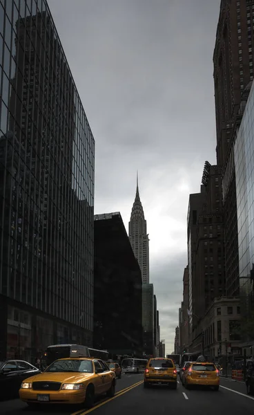 Nowy Jork Usa Kwi 2016 Obraz Manhattan Ulicy Pochmurny Dzień — Zdjęcie stockowe