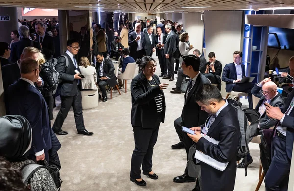 Davos Szwajcaria Jan 2019 Pracy Chwilach Świecie Spotkanie Gospodarcze Roczne — Zdjęcie stockowe