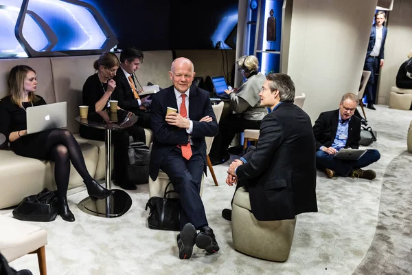 Davos Szwajcaria Jan 2019 Pracy Chwilach Świecie Spotkanie Gospodarcze Roczne — Zdjęcie stockowe