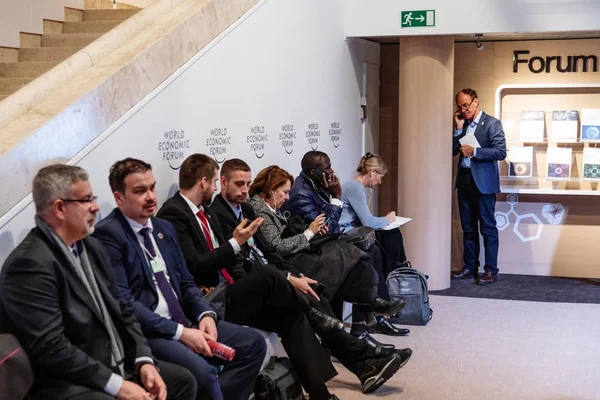 Davos Suiza Enero 2019 Momentos Trabajo Durante Reunión Anual Del —  Fotos de Stock