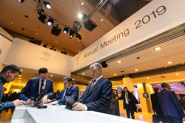 Davos Schweiz Jan 2019 President Ukraina Petro Porosjenko World Economic — Stockfoto