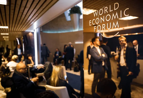 Davos Suisse Janv 2019 Moments Travail Lors Réunion Annuelle Forum — Photo