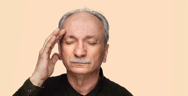 Beteg Öregember Egészségügyi Ellátás Fájdalom Stressz Kor Koncepció Senior Férfi — Stock Fotó