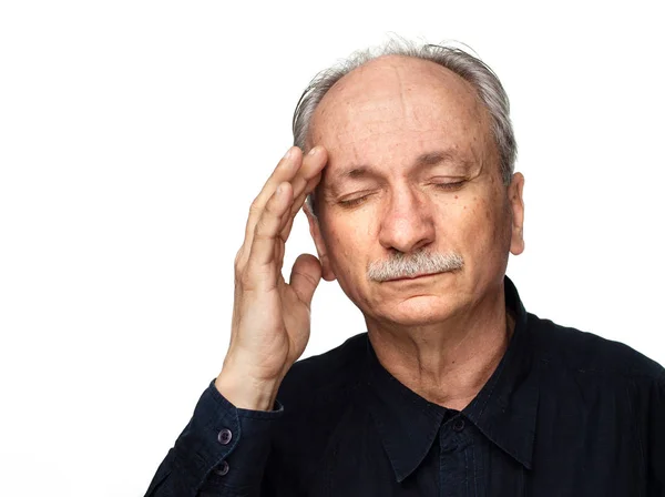 Sick Old Man Healthcare Pain Stress Age Concept Senior Man — Stock Photo, Image