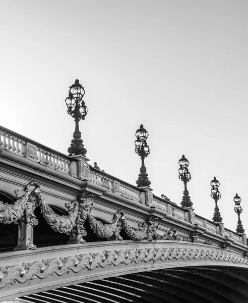 Prachtige Brug Van Alexandre Iii Parijs Versierd Met Sierlijke Art — Stockfoto