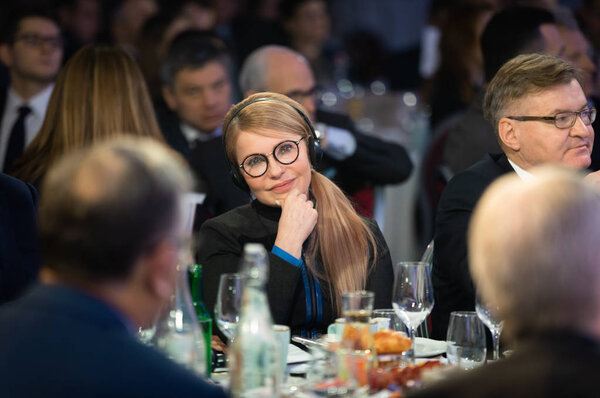 DAVOS, SWITZERLAND - Jan 23, 2019: Peoples deputy of Ukraine Yulia Timoshenko during World Economic Forum Annual Meeting in Davos, Switzerland