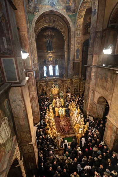 Kiev Ukraine Feb 2019 Liturgy Enthronement Primate Orthodox Church Ukraine — Stock Photo, Image