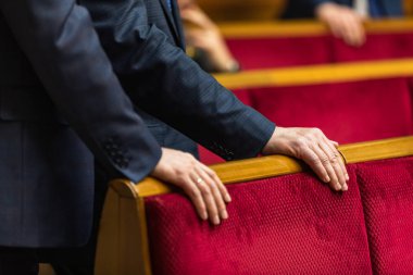 Kiev, Ukrayna - 07 Şubat 2019: Çalışma anlar Verkhovna Rada Ukrayna, Kiev oturumu sırasında