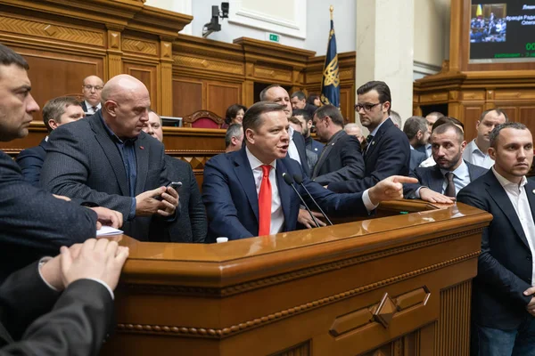 Kiev Ukraine Feb 2019 Leader Radical Party Oleg Lyashko Meeting — Stock Photo, Image