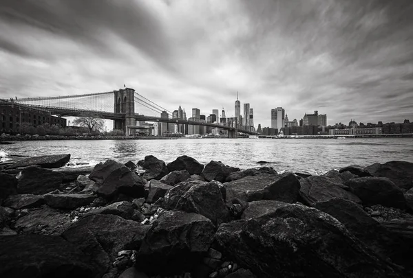 Nueva York Abril 2016 Imagen Blanco Negro Del Horizonte Manhattan — Foto de Stock